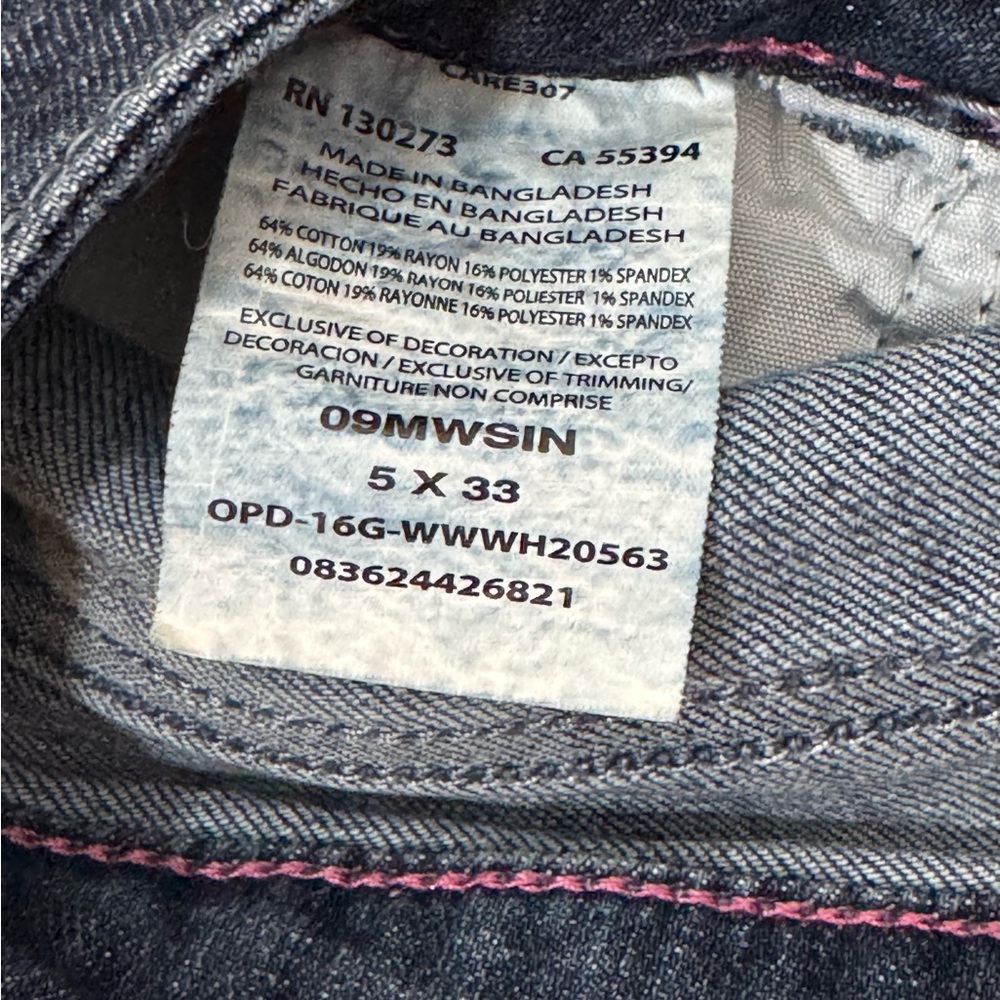 Wrangler Dark Blue Skinny Leg Jeans with Pink Stitching - Picture 8 of 8